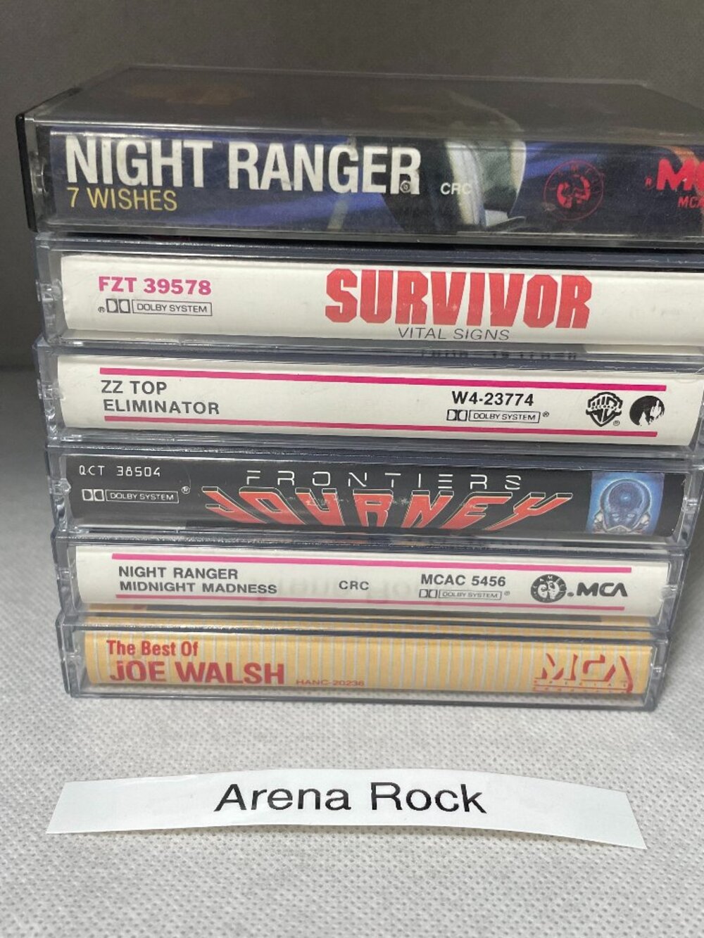 Arena Rock Cassette Lot VG Tested New Cases w/ J‑Cards (6 Tapes) Journey ZZ Top